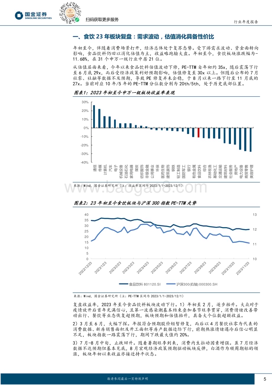 20231203_国金证券_食品饮料行业年度策略：底部价值凸显重视优质龙头_31页.pdf_第5页
