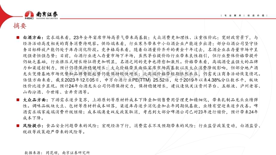 20231225_南京证券_食品饮料行业：白酒分化加剧关注大众品成本改善_23页.pdf_第3页