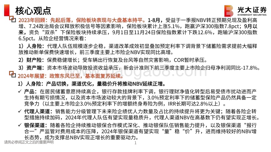 20231128_光大证券_保险行业2024年度投资策略：暖风徐徐复苏延续_40页.pdf_第2页