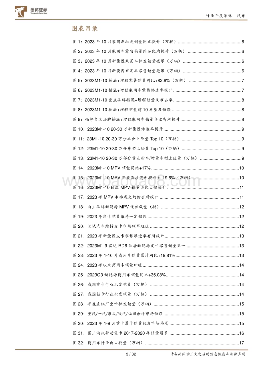 20231129_德邦证券_2024年汽车行业年度策略：自主爆款增加推动乘用车需求向上、零部件全球化值得期待_32页.pdf_第3页