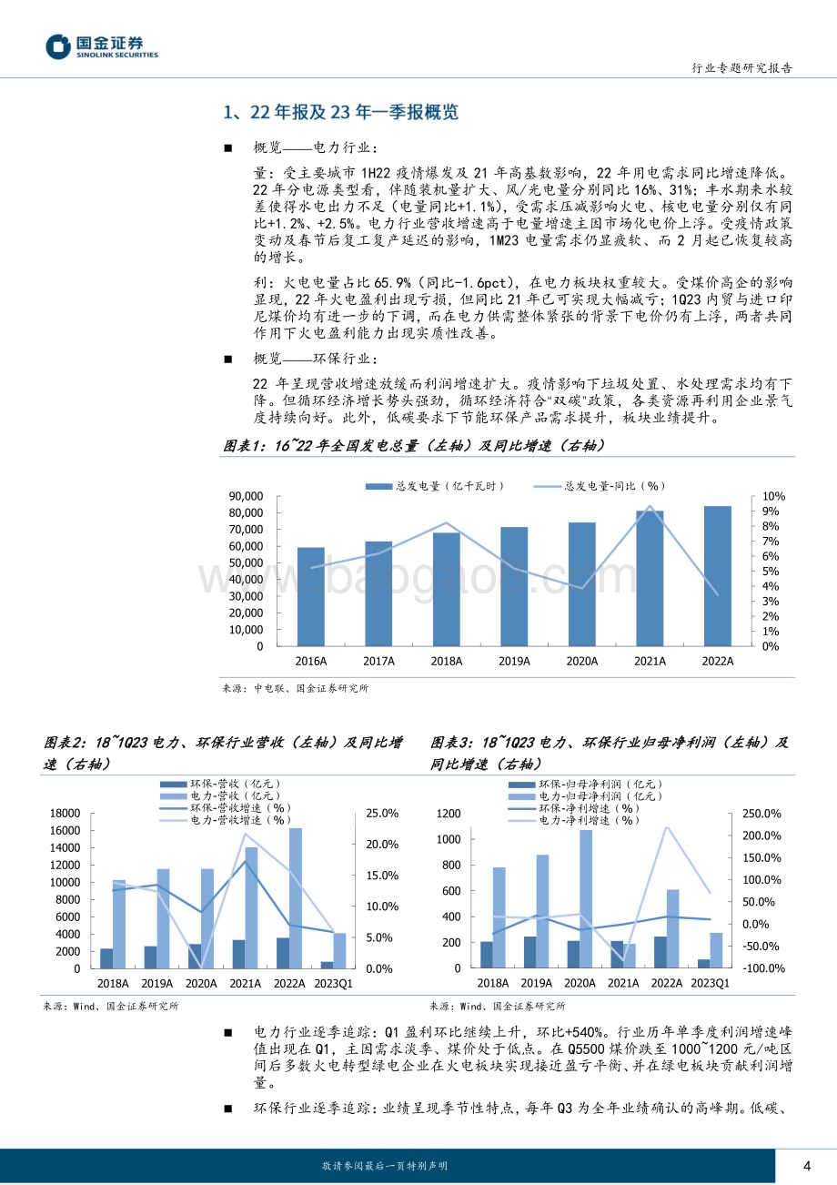 20230505_国金证券_公用事业及环保产业行业证券研究报告：火电盈利实质性改善绿电保持稳健增长_22页.pdf_第4页
