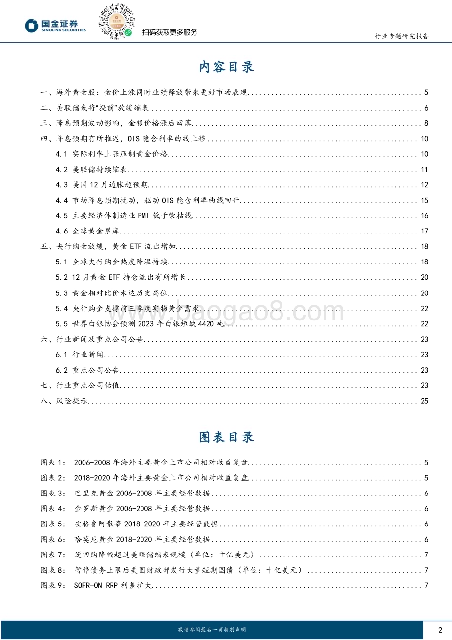 20240125_国金证券_贵金属行业：美联储或提前放缓缩表黄金股主升浪时点渐近_27页.pdf_第2页