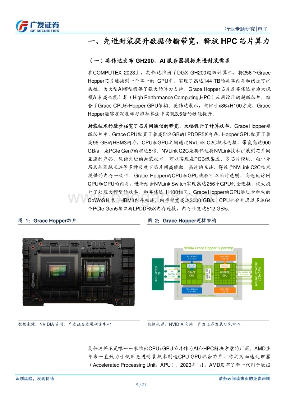 20230614_广发证券_电子行业“AI的iPhone时刻”证券研究报告：CoWoS实现HBM和GPU高速互连_21页.pdf_第5页