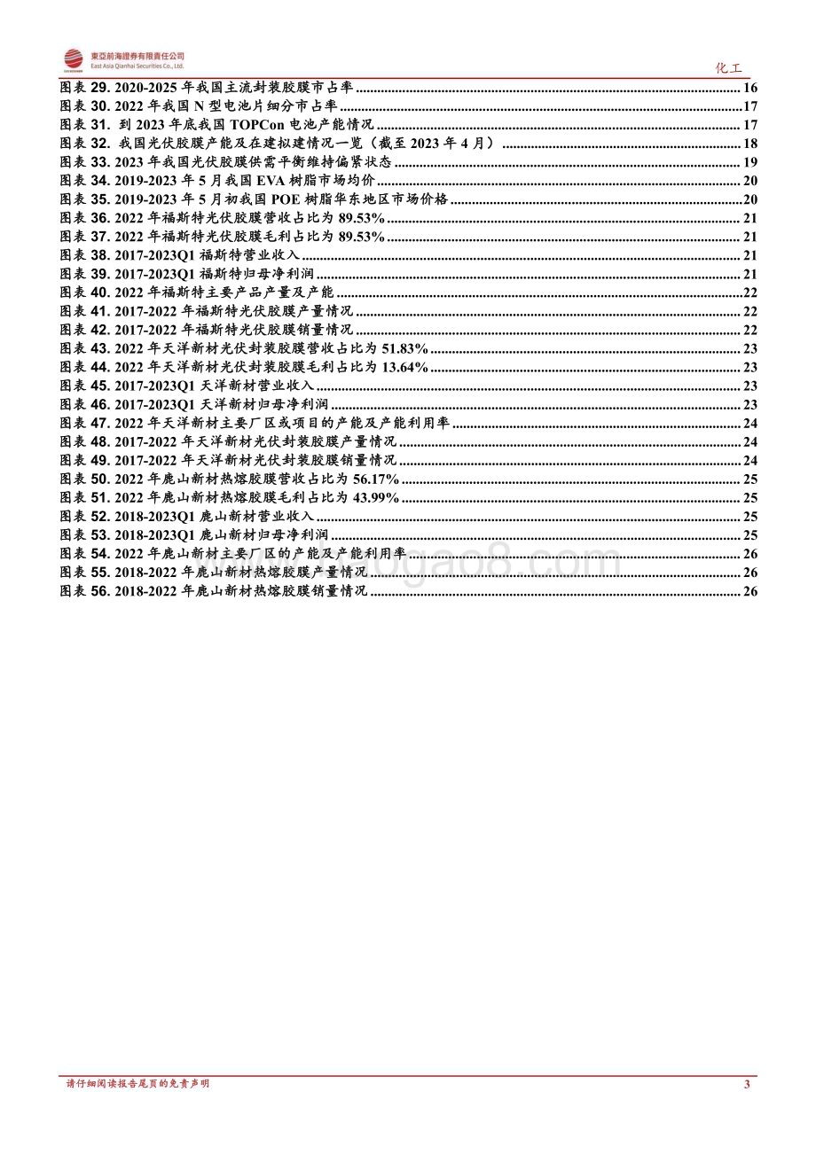 20230508_东亚前海证券_化工行业光伏胶膜2022年年报及2023Q1业绩综述：需求保持高增盈利有望修复_29页.pdf_第3页