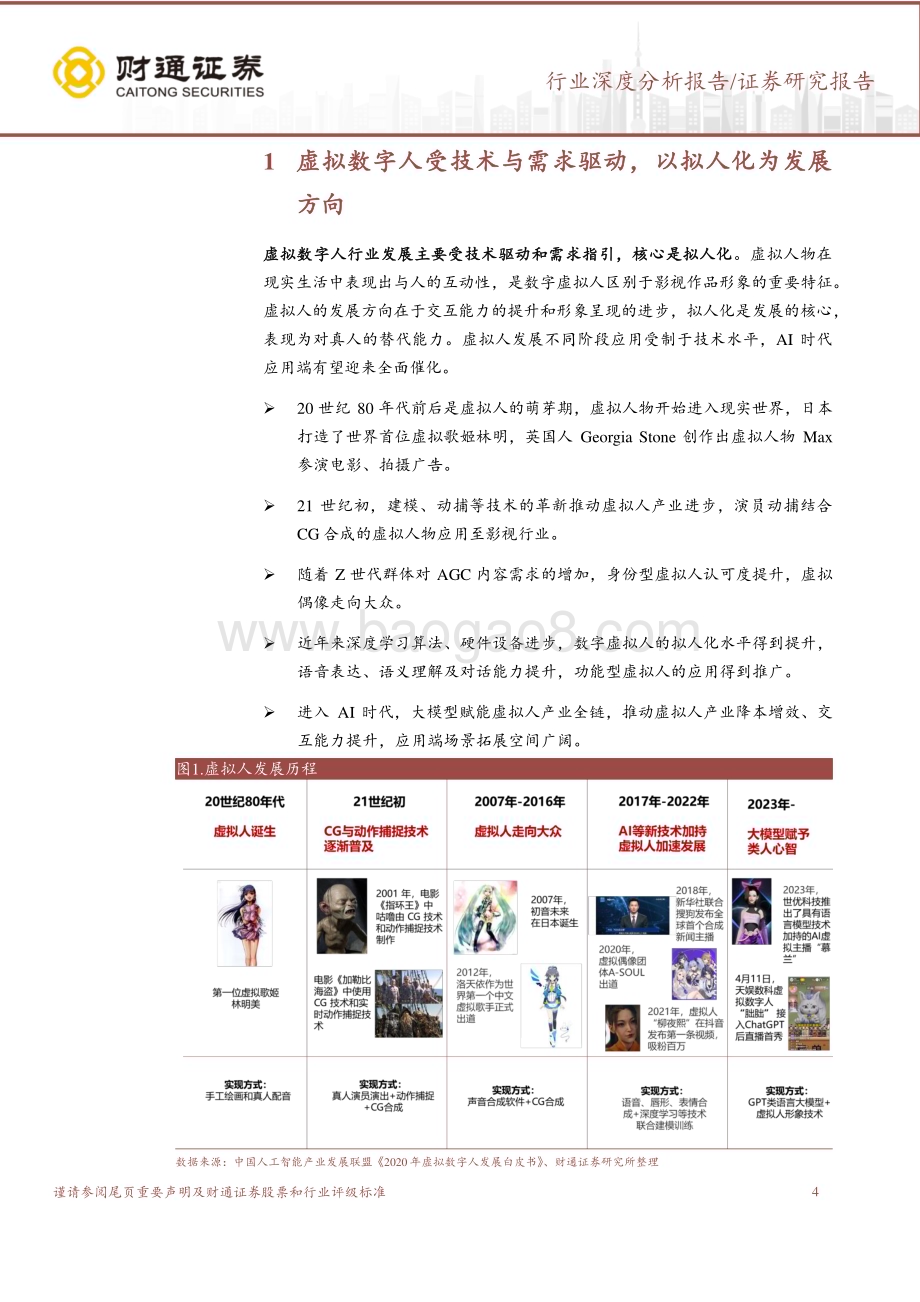 20230629_财通证券_虚拟人行业证券研究报告：AI驱动虚拟人产业升级应用场景进一步拓展_21页.pdf_第4页