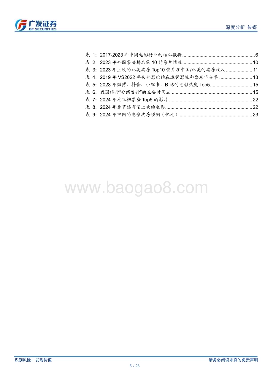 20240107_广发证券_2024年电影行业前瞻：票房预期向上分线发行落地_26页.pdf_第5页