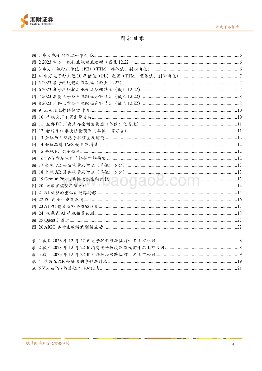 20231227_湘财证券_电子行业2024年度策略报告：边缘AI快速推进MR开启新一轮消费电子创新周期_23页.pdf_第4页