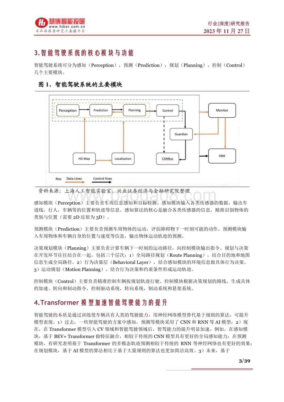 20231127_慧博智能投研_智能驾驶行业深度报告：发展现状、市场空间、产业链及相关公司深度梳理_39页.pdf_第3页