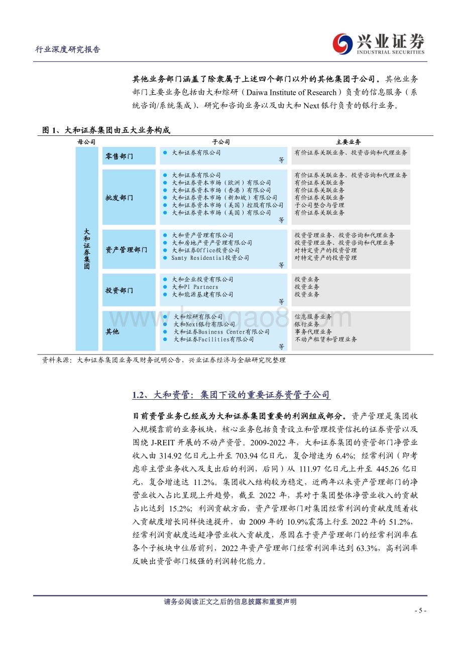 20231219_兴业证券_非银金融行业：日本篇以多元化业务弱化周期波动的大和资管_32页.pdf_第5页