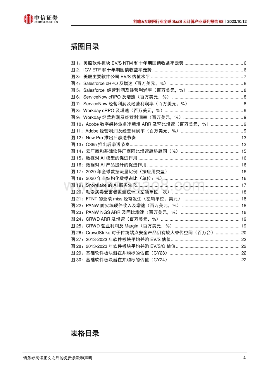20231012_中信证券_全球SaaS云计算行业产业系列报告：美股软件SaaS的需求复苏及AI进程到哪里了？_27页.pdf_第4页