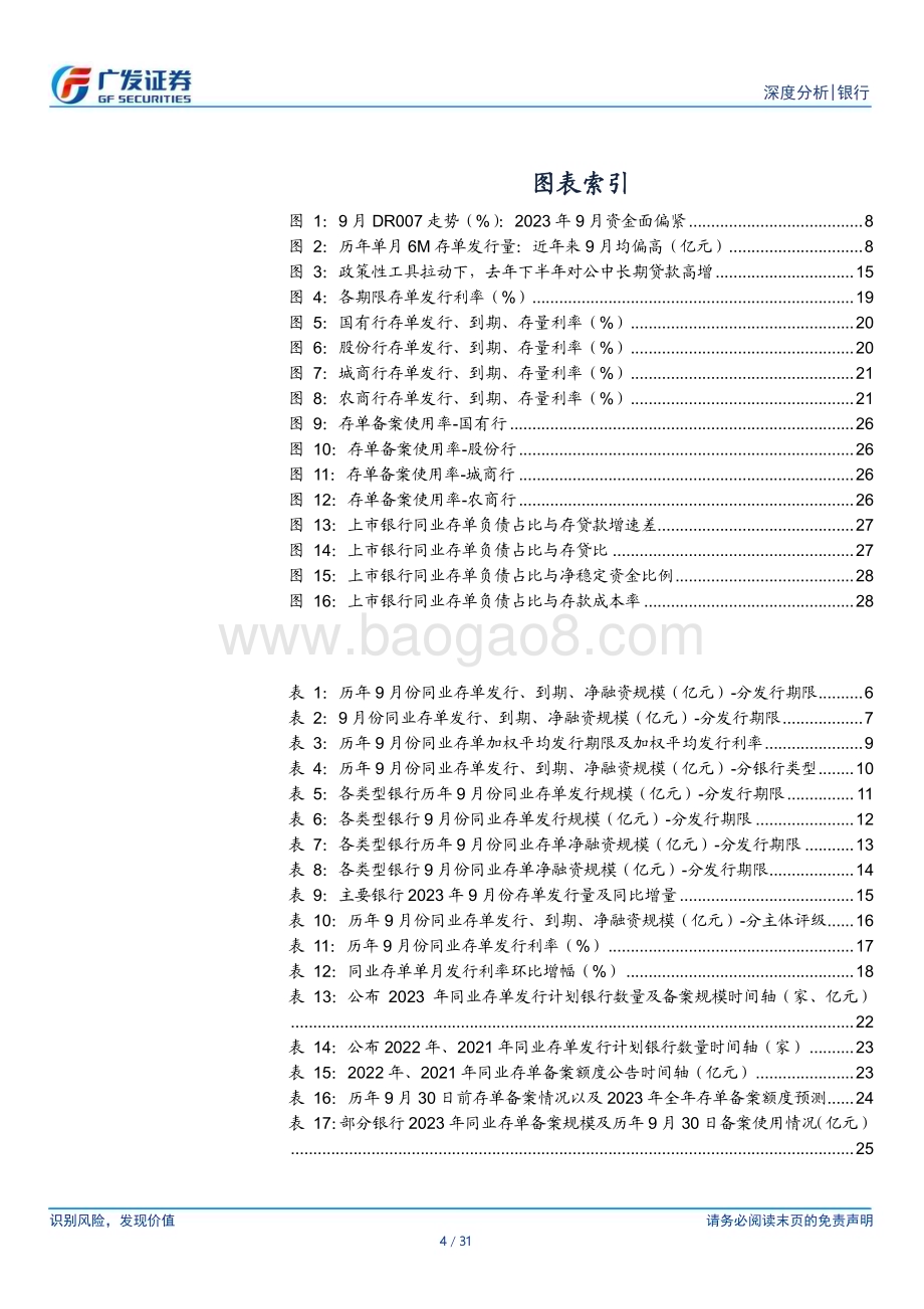 20231017_广发证券_银行行业证券研究报告：2023年9月存单融资及备案使用情况_31页.pdf_第4页