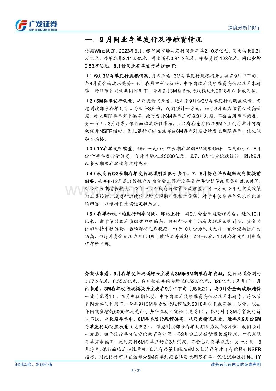 20231017_广发证券_银行行业证券研究报告：2023年9月存单融资及备案使用情况_31页.pdf_第5页