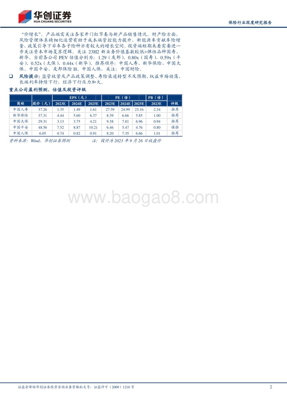 20230927_华创证券_保险行业深度研究报告：寿险渠道转型持续兑现产险景气度维持_33页.pdf_第2页