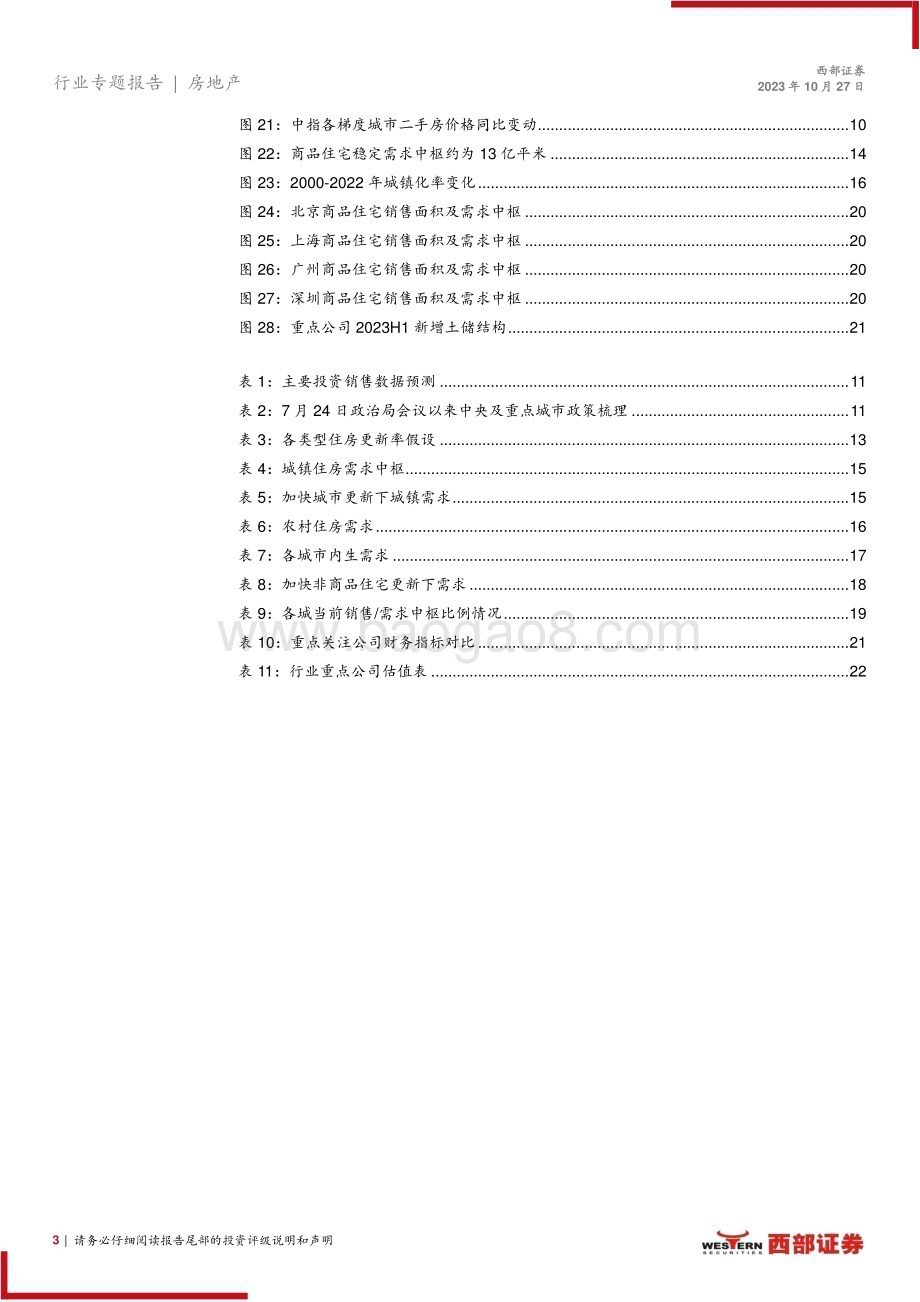 20231027_西部证券_房地产行业证券研究报告：脉冲式修复需求侧支撑仍在_24页.pdf_第3页