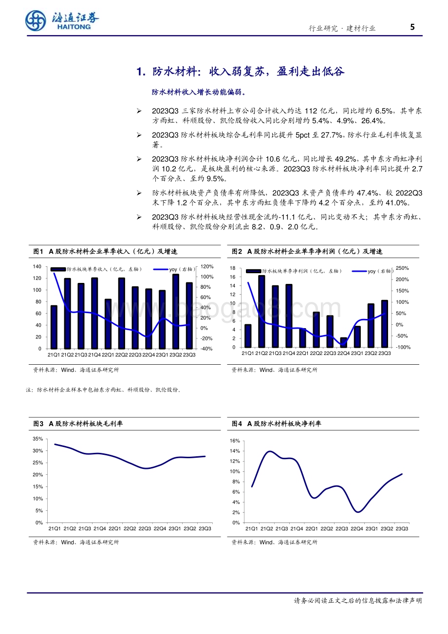 20231122_海通证券_建材行业：收入弱复苏盈利走出低谷_20页.pdf_第5页