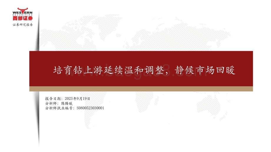 20230919_西部证券_2023年培育钻石行业研究报告：培育钻上游延续温和调整静候市场回暖_26页.pdf_第1页