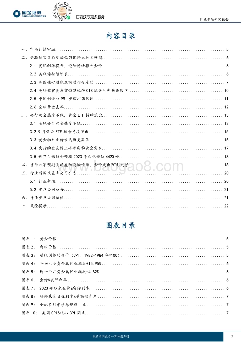 20231022_国金证券_贵金属行业专题研究报告：巴以冲突推涨金价黄金股右侧配置时点渐进_24页.pdf_第2页
