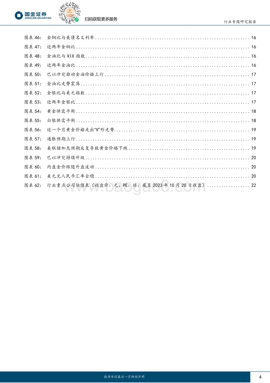 20231022_国金证券_贵金属行业专题研究报告：巴以冲突推涨金价黄金股右侧配置时点渐进_24页.pdf_第4页