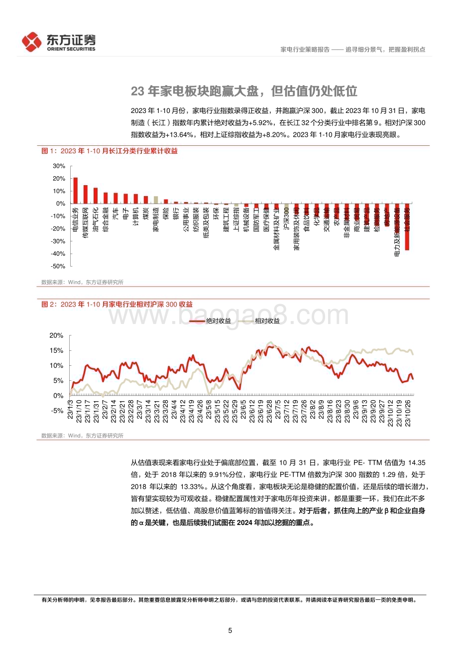 20231123_东方证券_家电行业2024年度投资策略报告：追寻细分景气把握盈利拐点_33页.pdf_第5页