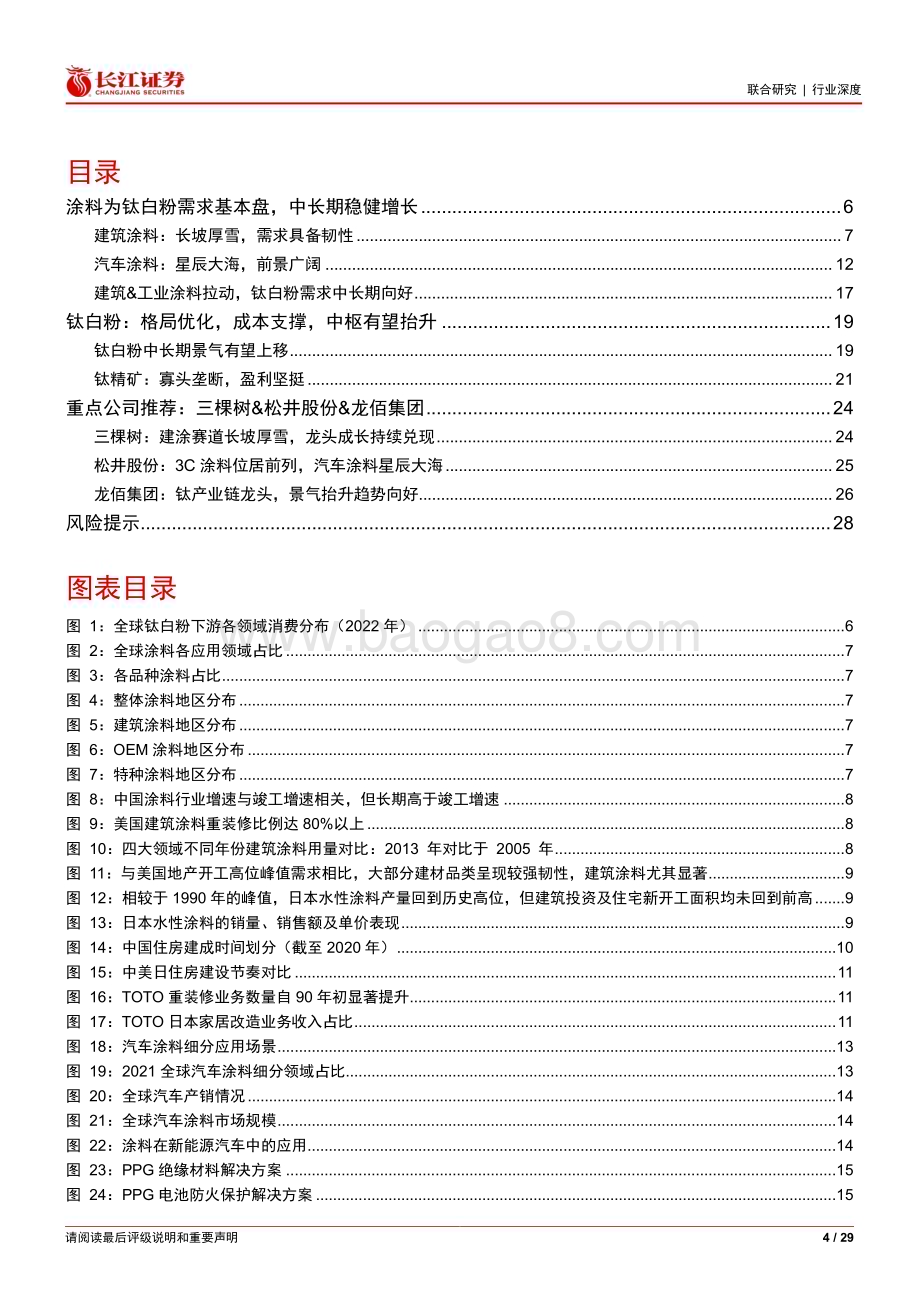 20231004_长江证券_涂料行业证券研究报告：涂料中长期向好钛白粉迎来新机遇_29页.pdf_第4页