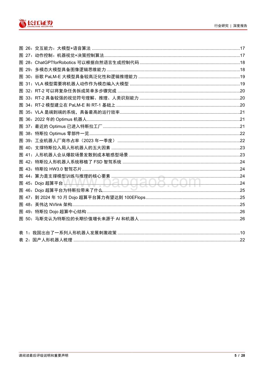 20230923_长江证券_软件与服务行业人形机器人深度报告：大模型驱动算法升级重塑生产力的未来_28页.pdf_第5页