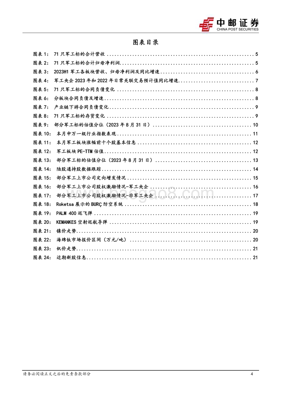 20230904_中邮证券_国防军工行业深度报告：军工行业保持稳定增长建议关注两条投资主线_24页.pdf_第4页
