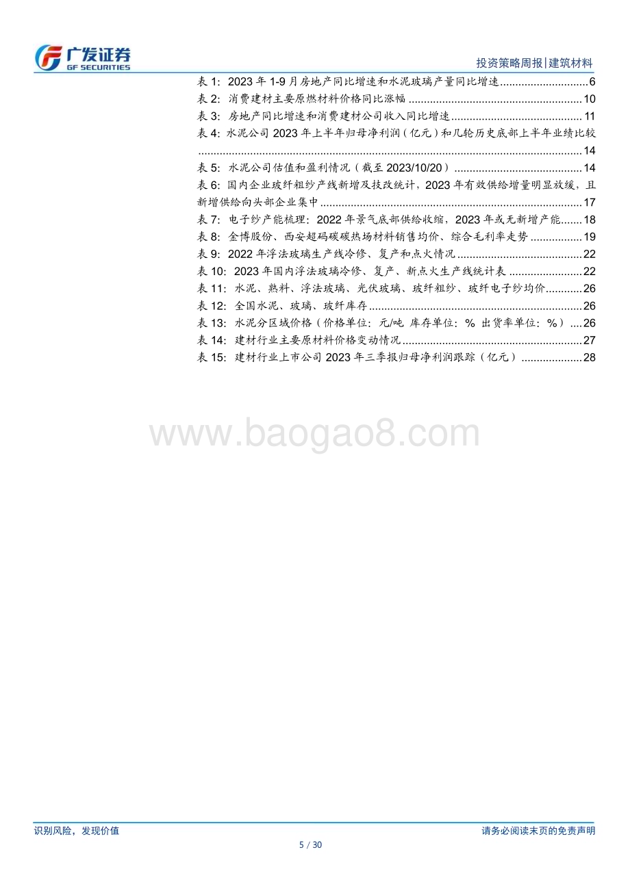 20231022_广发证券_建筑材料行业证券研究报告：9月地产降幅环比小幅改善水泥玻璃继续涨价_30页.pdf_第5页