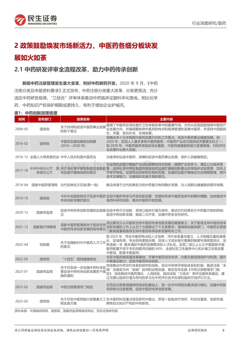 20230820_民生证券_医药行业中药政策复盘：政策鼓励支持行业高质量发展_29页.pdf_第5页