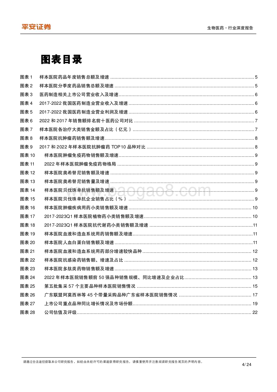 20230712_平安证券_生物医药行业深度报告：样本医院整体格局逐步稳定抗肿瘤药后来居上加速分化_24页.pdf_第4页