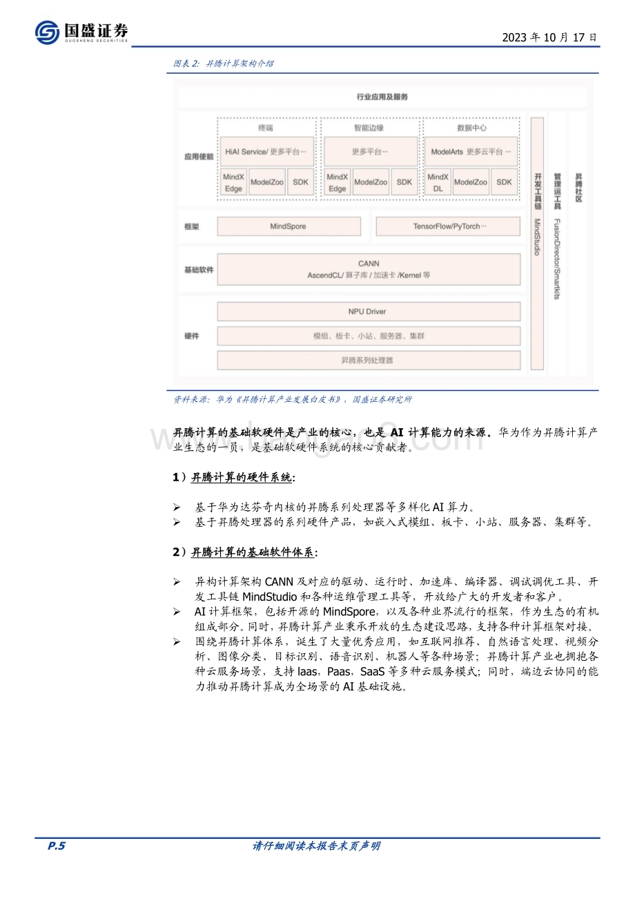20231017_国盛证券_计算机行业证券研究报告：华为算力进展不断_34页.pdf_第5页