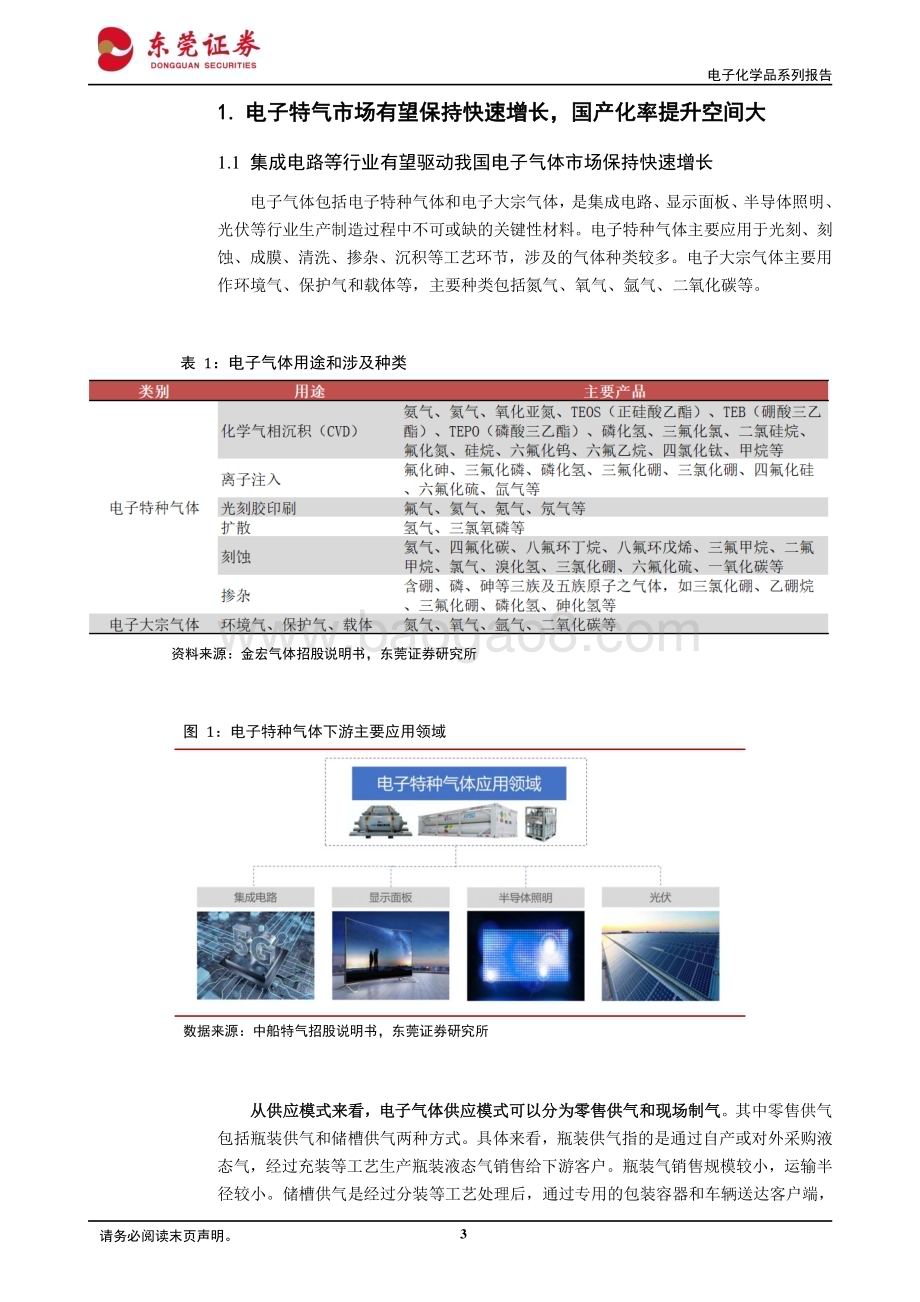 20230427_东莞证券_基础化工行业电子化学品系列报告之一：电子特气国产替代空间广阔_23页.pdf_第3页