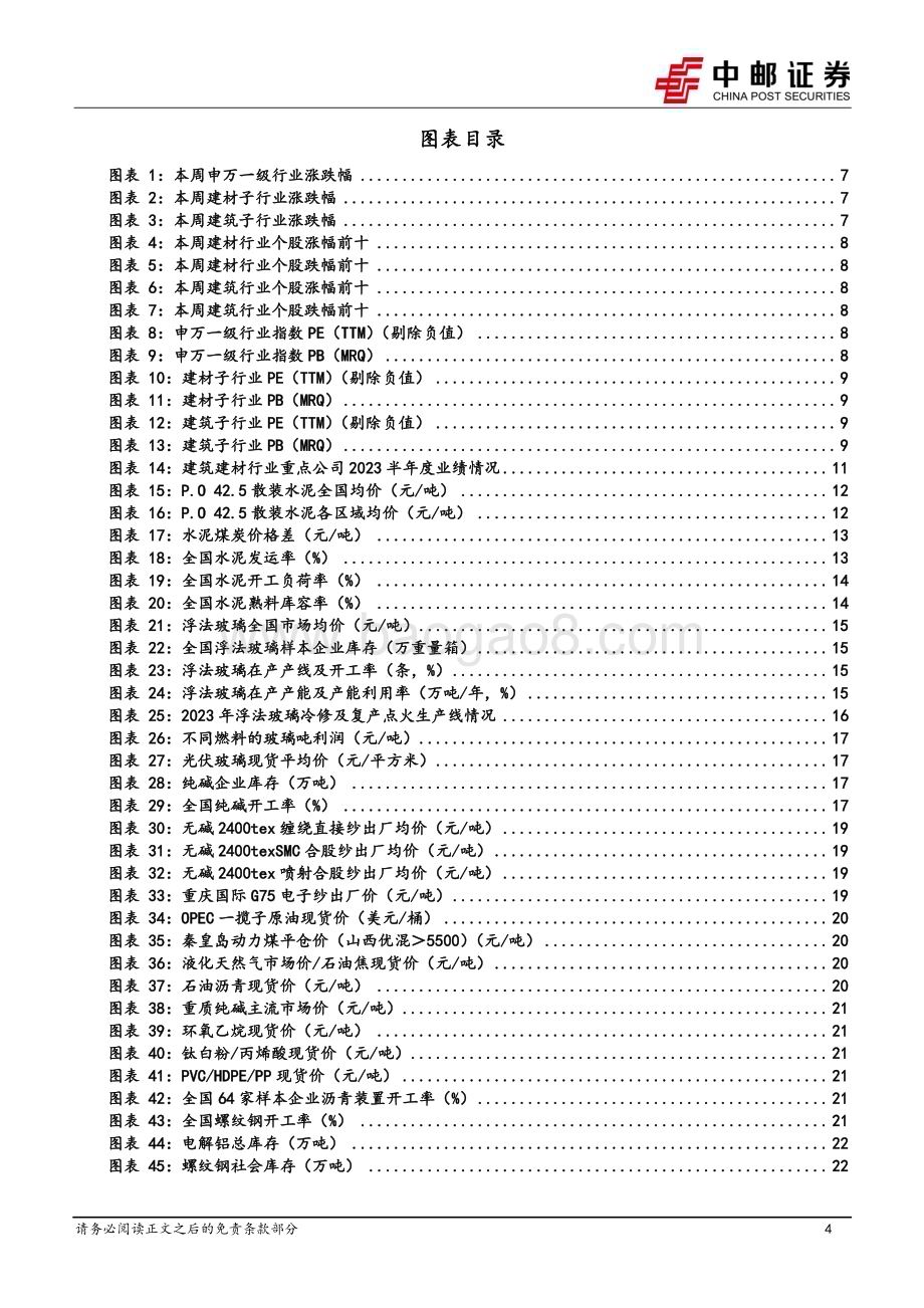20230822_中邮证券_建筑建材行业证券研究报告：房地产数据仍承压持续关注消费建材优质龙头_24页.pdf_第4页