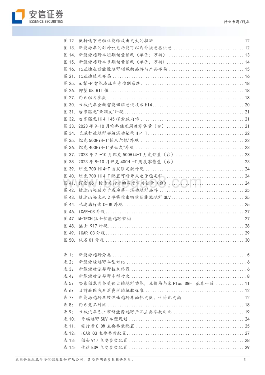 20231122_安信证券_汽车行业新能源越野：行业从0到1重点车企加速布局_34页.pdf_第3页