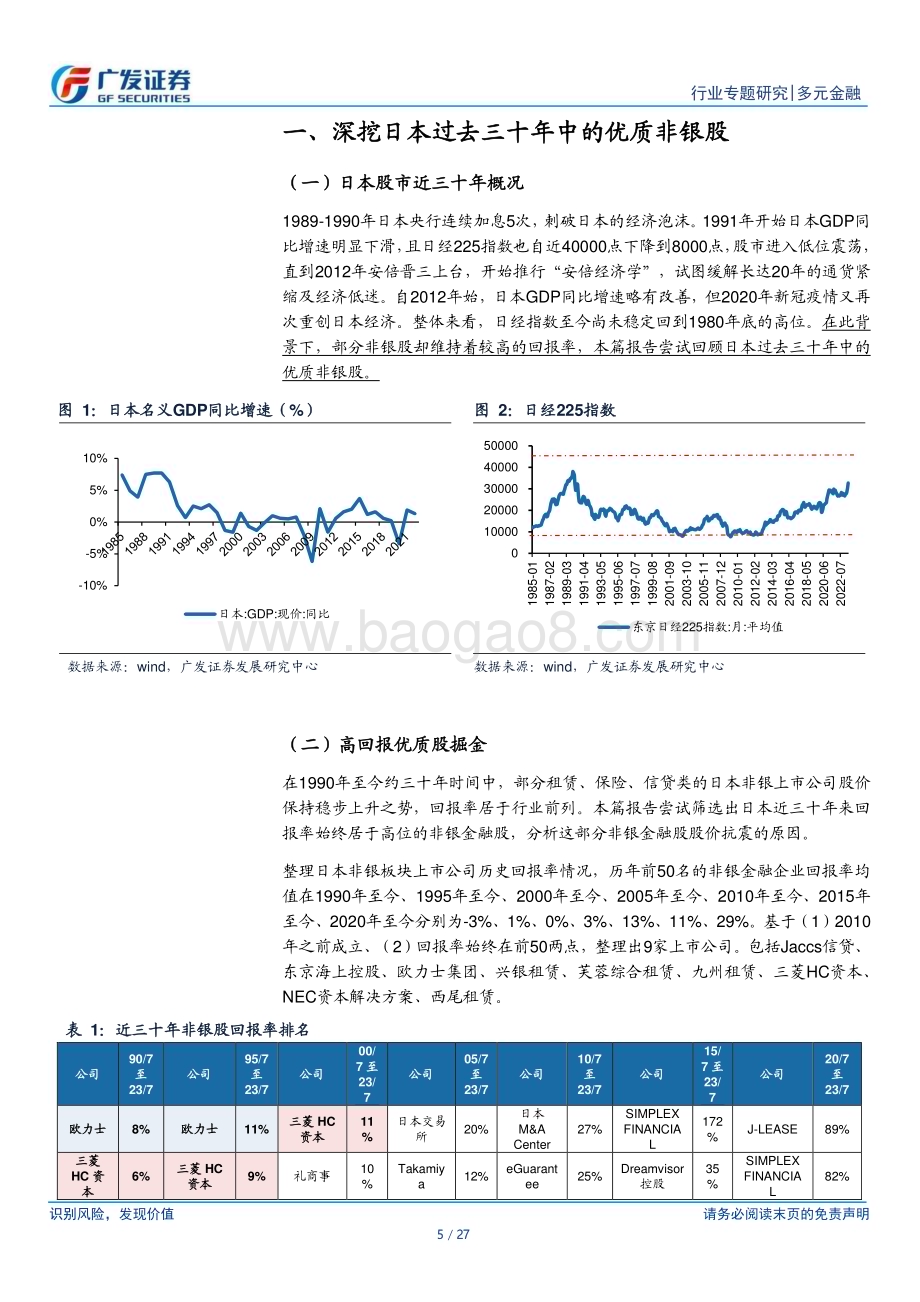 20230814_广发证券_多元金融行业研究报告：日本过去三十年中非银板块超额收益的行业与逻辑_27页.pdf_第5页