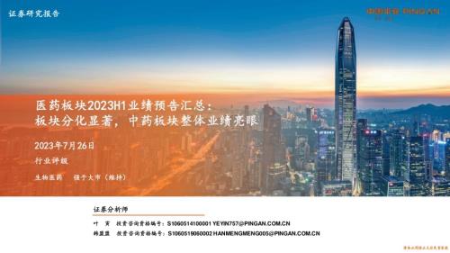20230726_平安证券_医药行业板块2023H1业绩预告汇总：板块分化显著中药板块整体业绩亮眼_25页.pdf