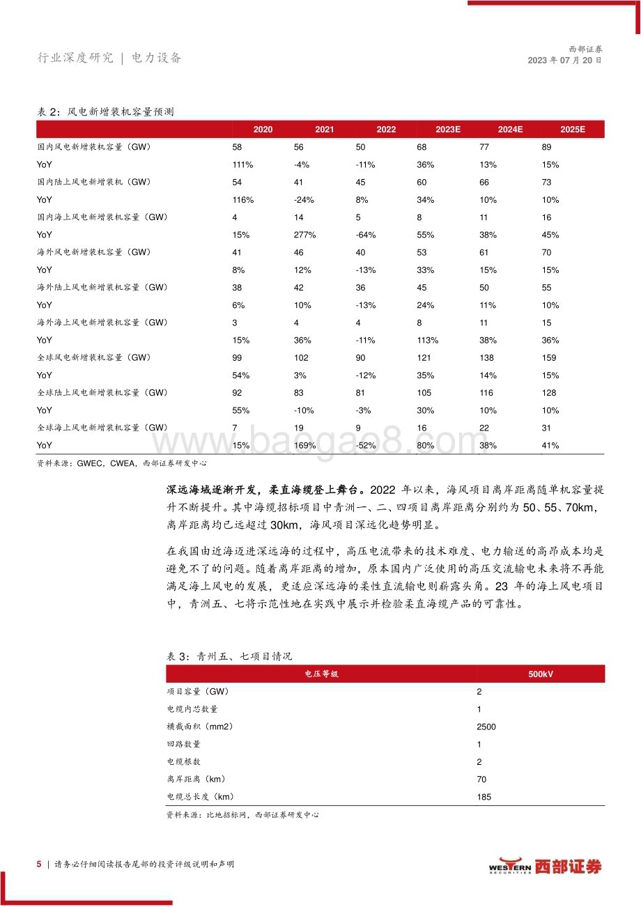 20230720_西部证券_柔性直流海缆行业深度报告：顺应海风深远化潮流柔性直流海缆登上舞台_22页.pdf_第5页