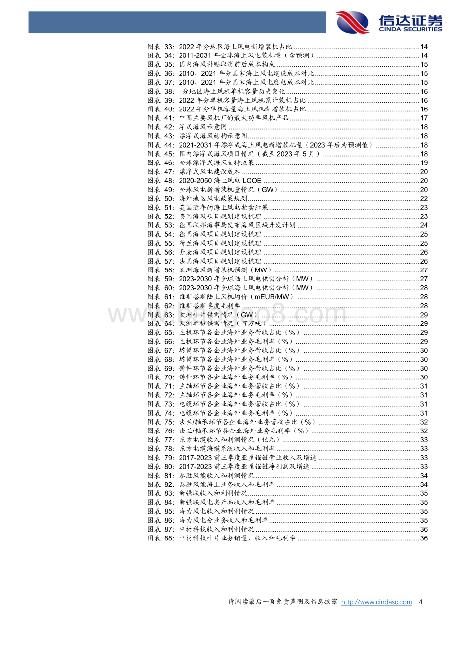 20231030_信达证券_电力设备与新能源风电行业证券研究报告：海上风电起势海外市场初现峥嵘_38页.pdf_第4页