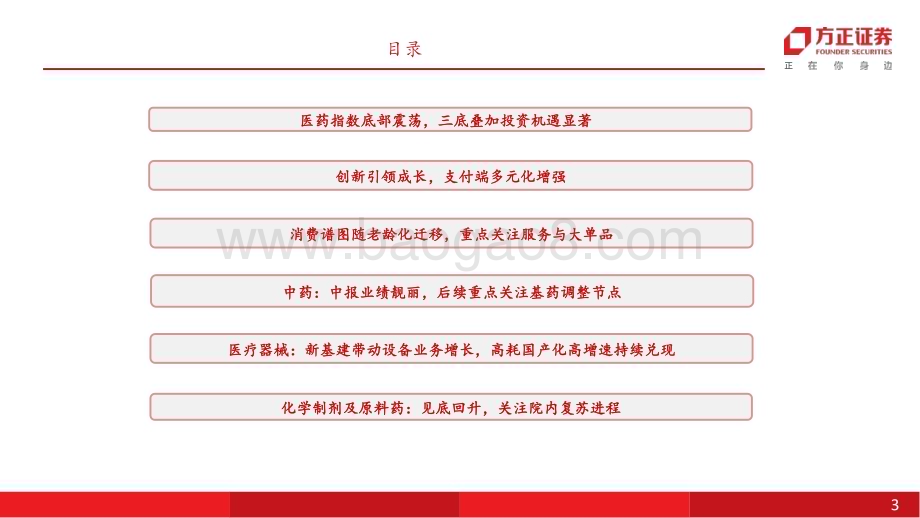 20231028_方正证券_医药生物行业证券研究报告：创新引领成长老龄化消费带来投资新机遇_43页.pdf_第3页