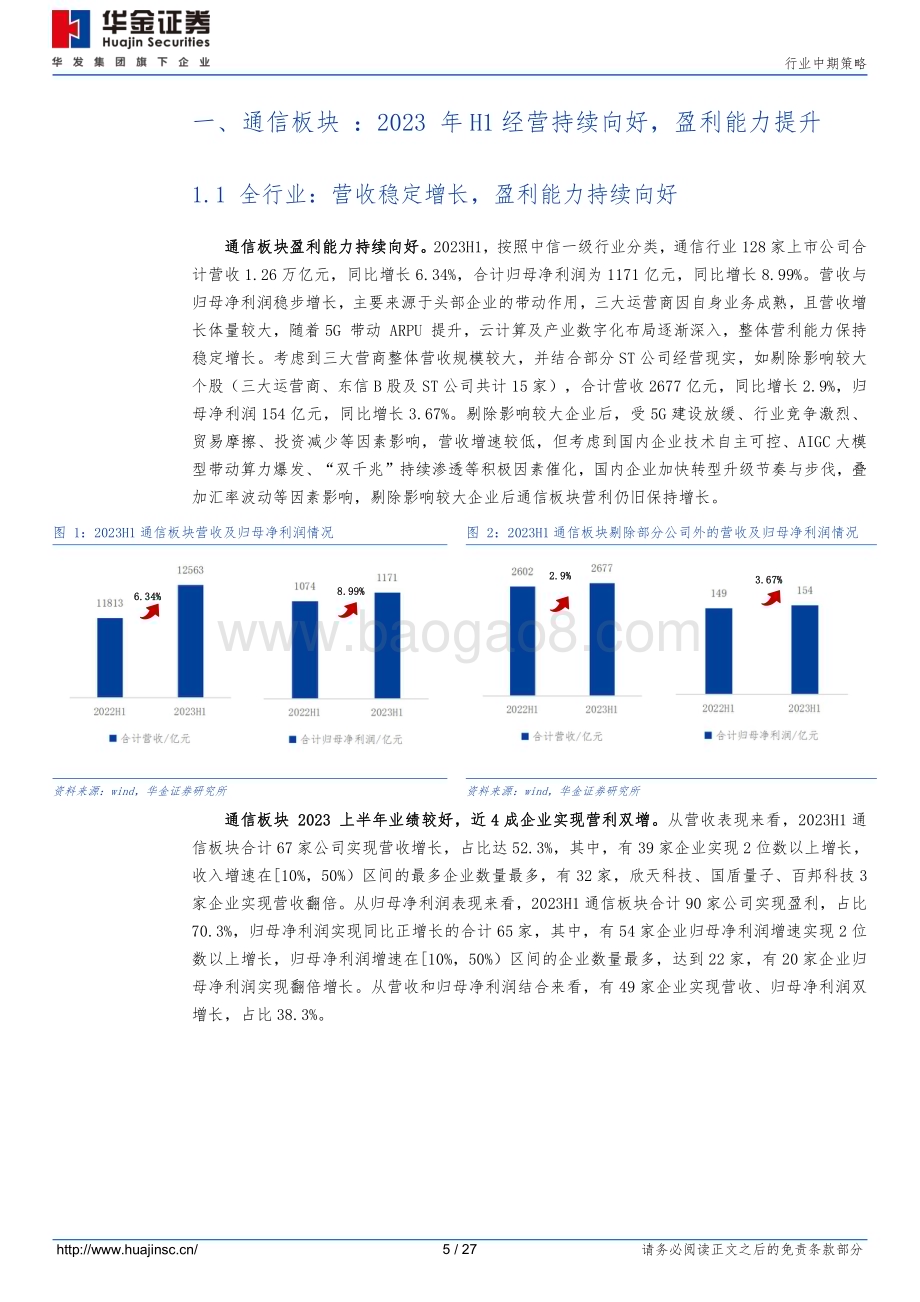 20230920_华金证券_2023年通信行业研究报告：盈利持续向好算力+数据要素+卫星高景气_27页.pdf_第5页