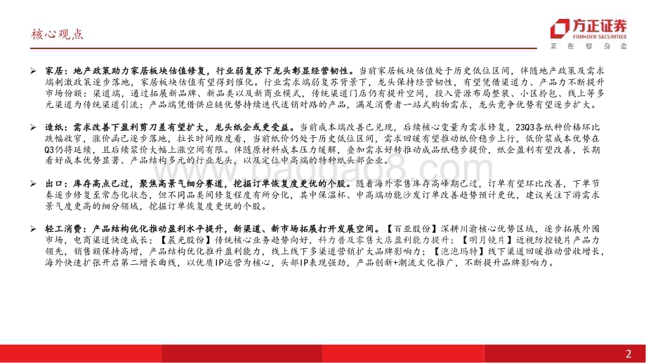 20231020_方正证券_轻工行业证券研究报告：关注需求修复节奏行业分化中把握结构性机会_32页.pdf_第2页