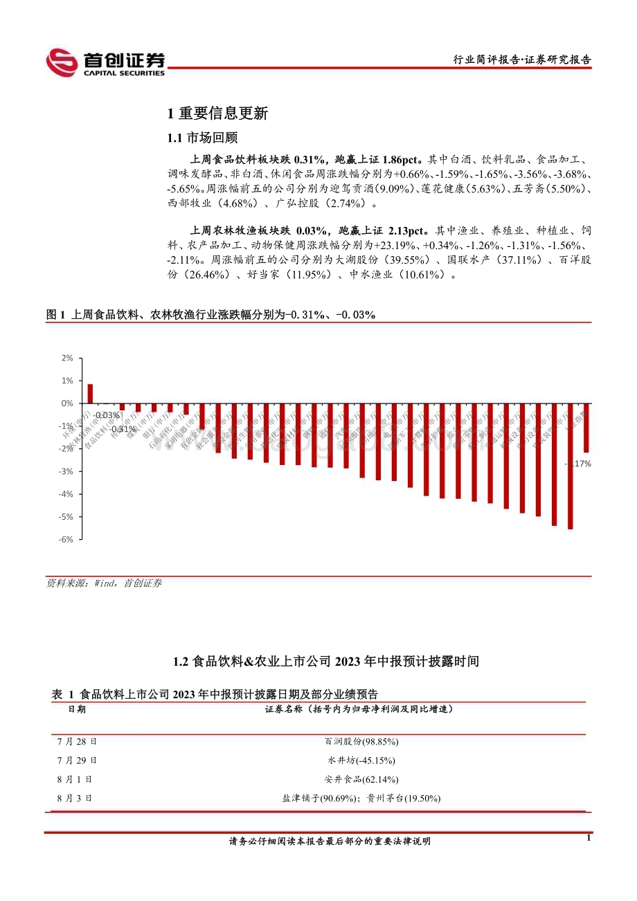20230829_首创证券_农林牧渔&食品饮料行业简评报告：猪价近期平稳底部布局养殖板块_20页.pdf_第3页