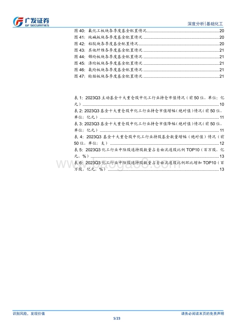 20231031_广发证券_基础化工行业证券研究报告：轮胎、农化、油气仓储等持仓超配_23页.pdf_第5页