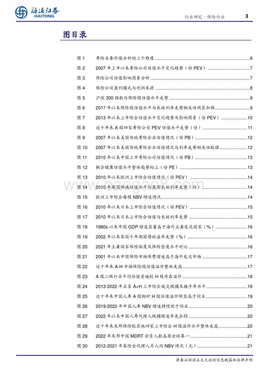 20230721_海通证券_保险行业深度报告：保险股估值探究影响因素、历史趋势与海外差异_32页.pdf_第3页