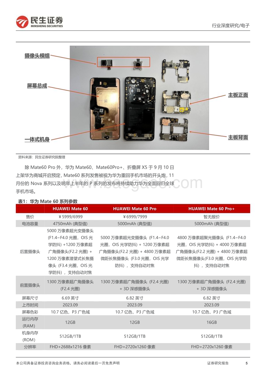 20230917_民生证券_电子行业深度报告：华为王者归来产业链整装待发_25页.pdf_第5页