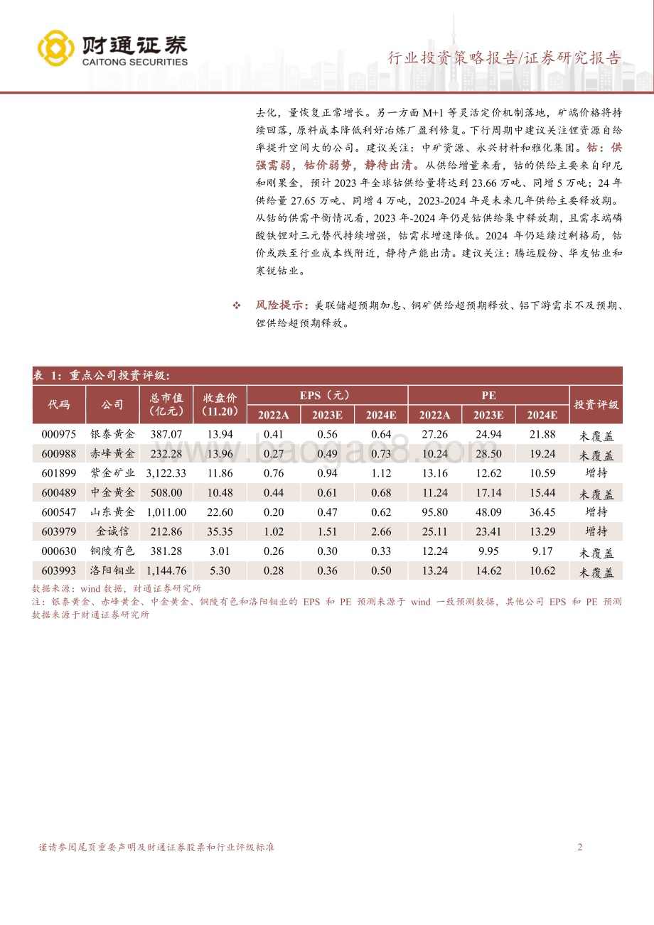 20231121_财通证券_有色金属行业年度策略报告：黄金与工业金属齐飞_29页.pdf_第2页