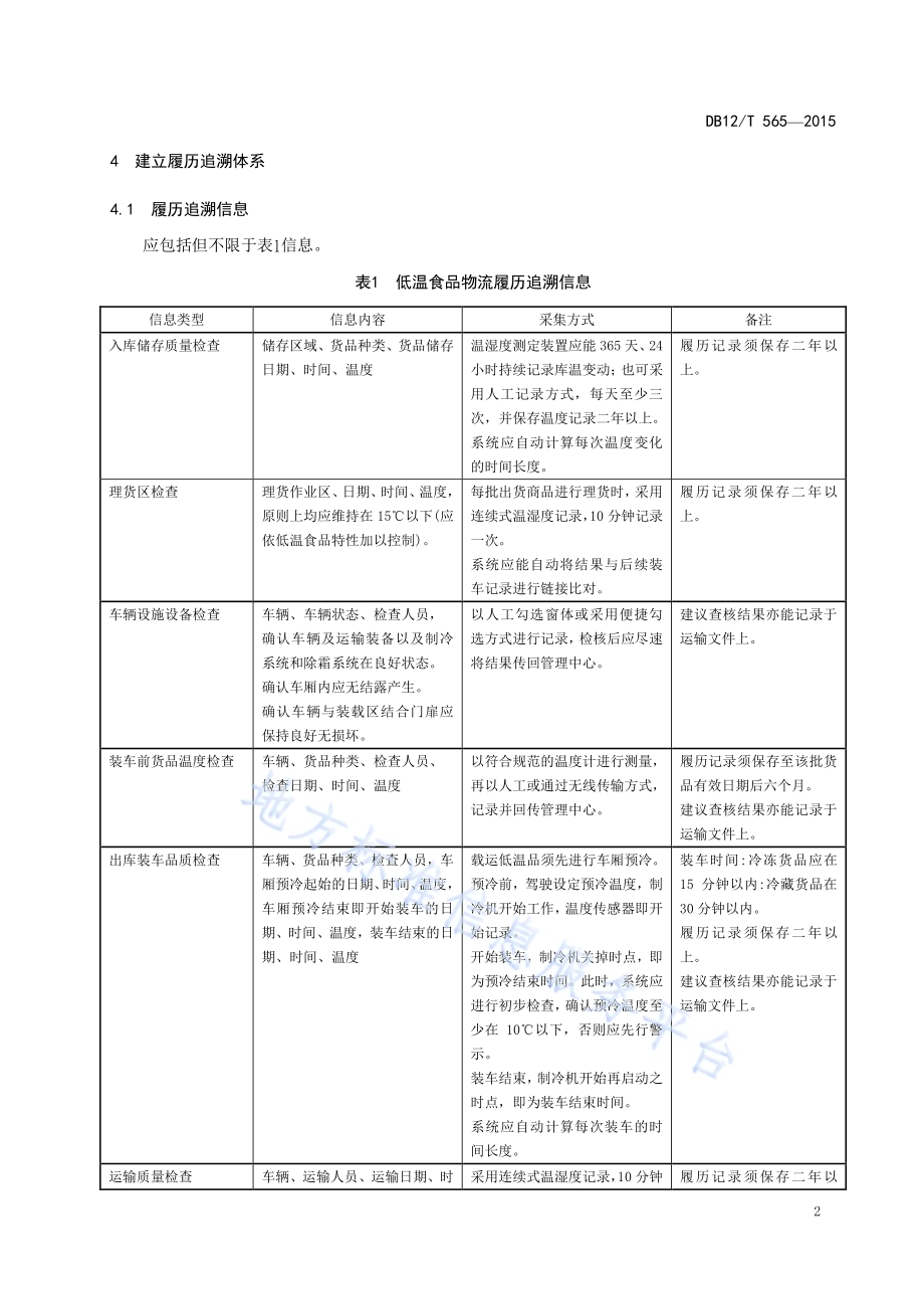 低温食品冷链物流履历追溯管理规范DB12／T 565-2015.pdf_第5页