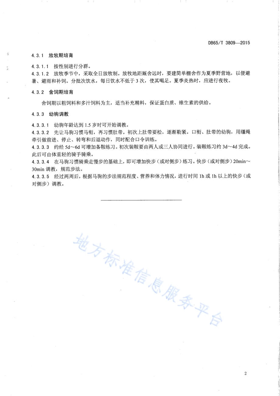 不同生理阶段速步马培育技术规程DB65／T 3809-2015.pdf_第4页