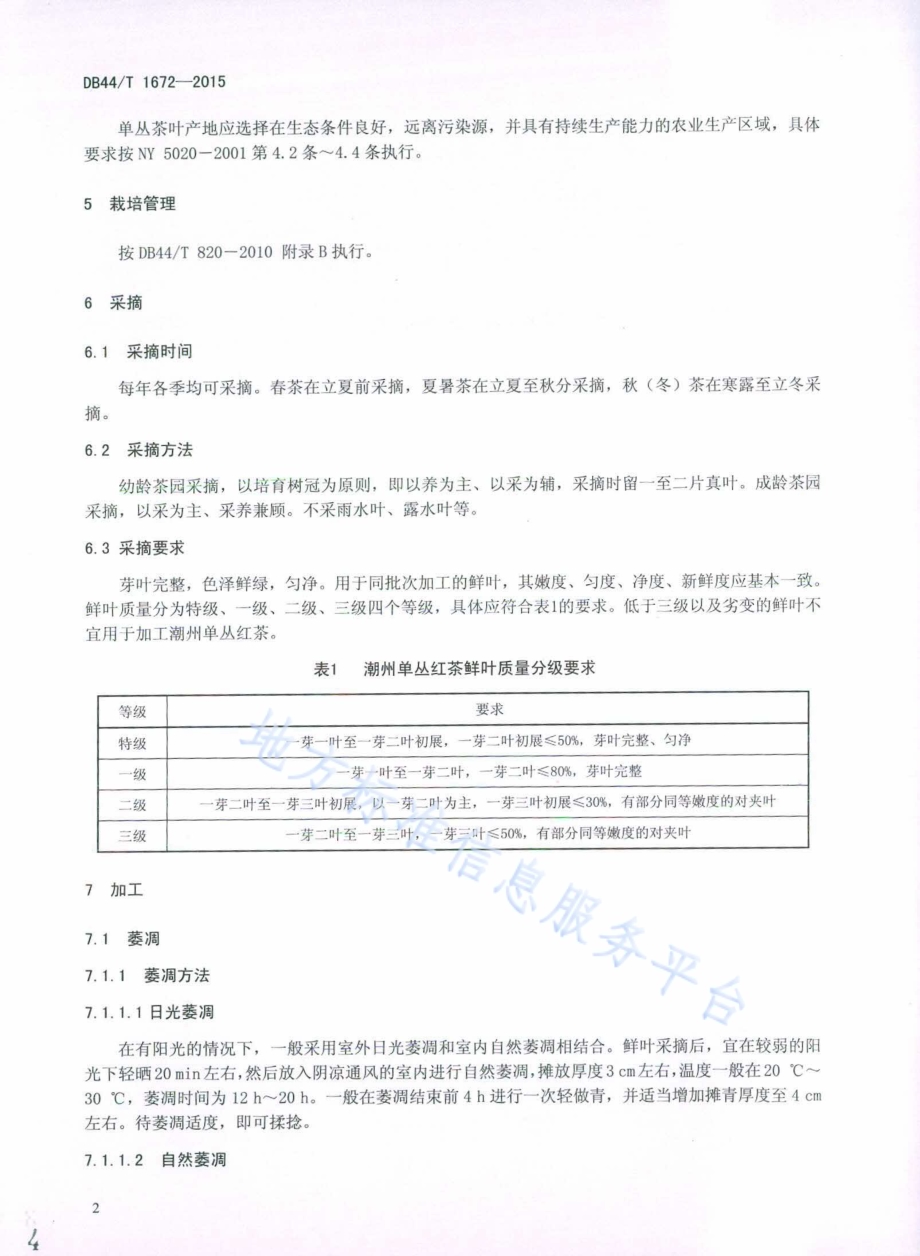 潮州单丛红茶生产技术规程DB44／T 1672-2015.pdf_第4页