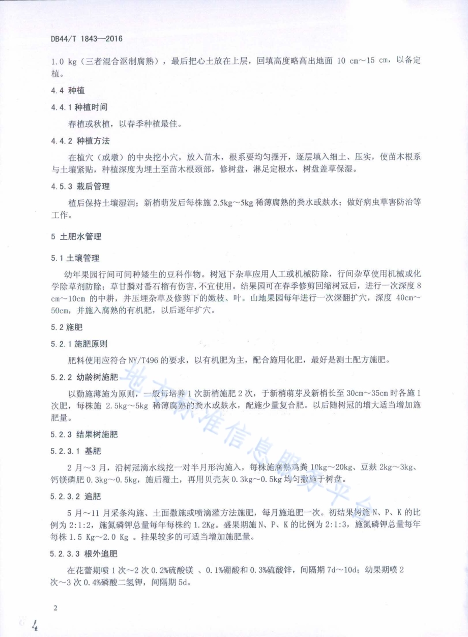 番石榴栽培技术规程DB44／T 1843-2016.pdf_第4页