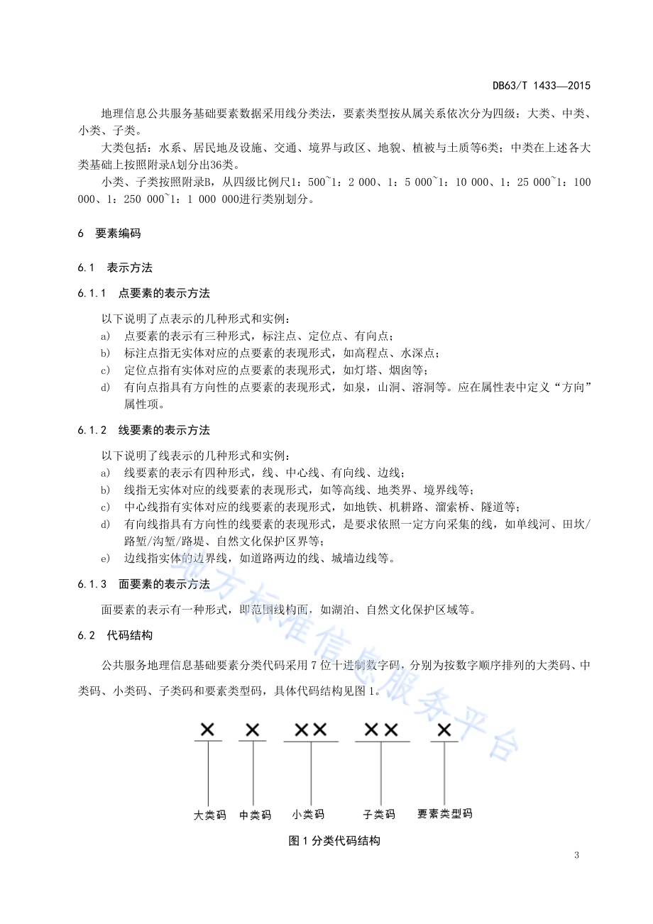 地理信息公共服务基础要素数据分类与代码DB63／T 1433-2015.pdf_第5页